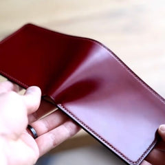 Premium Wine Brush Leather Wallet