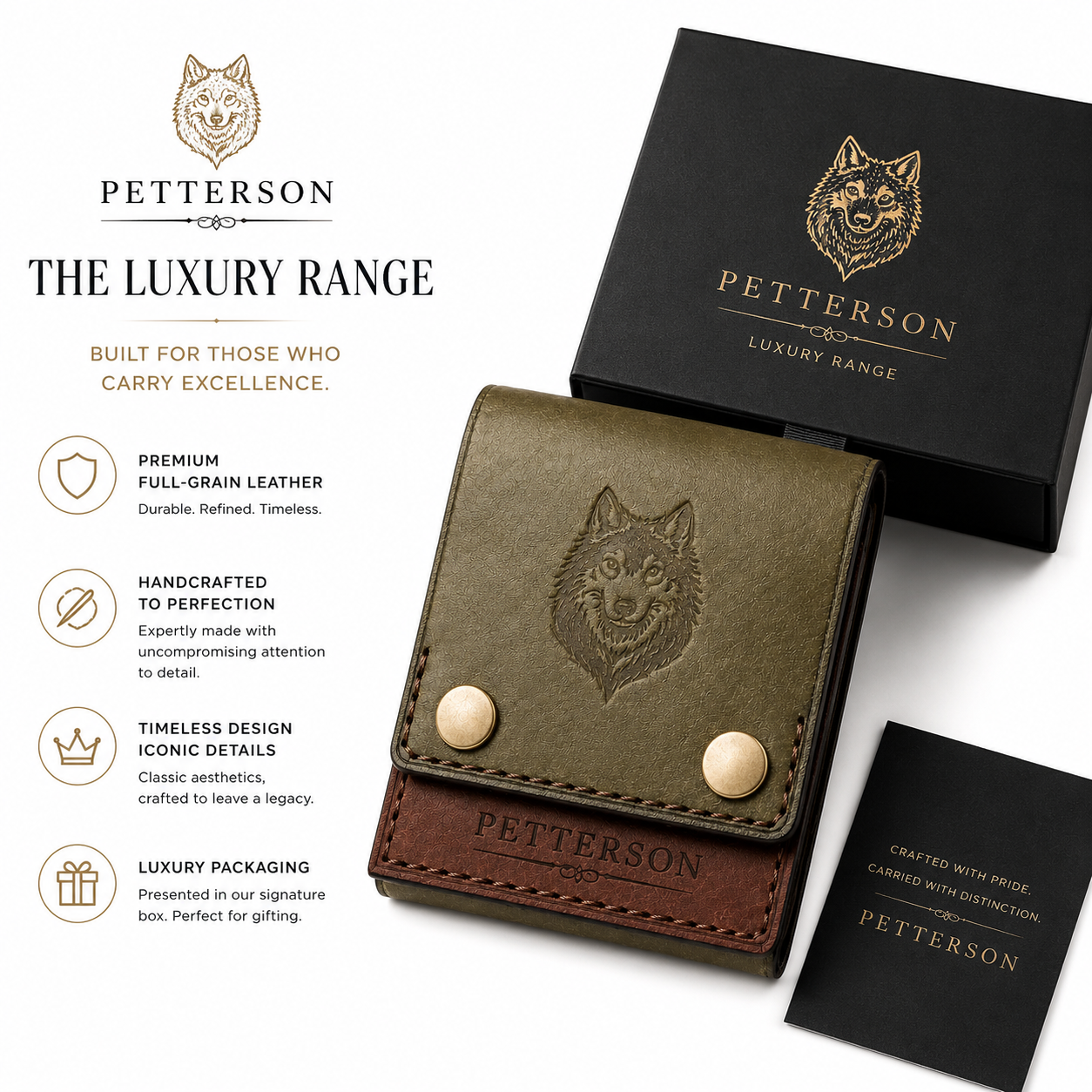 Premium Wolf Genuine Leather Men Wallet