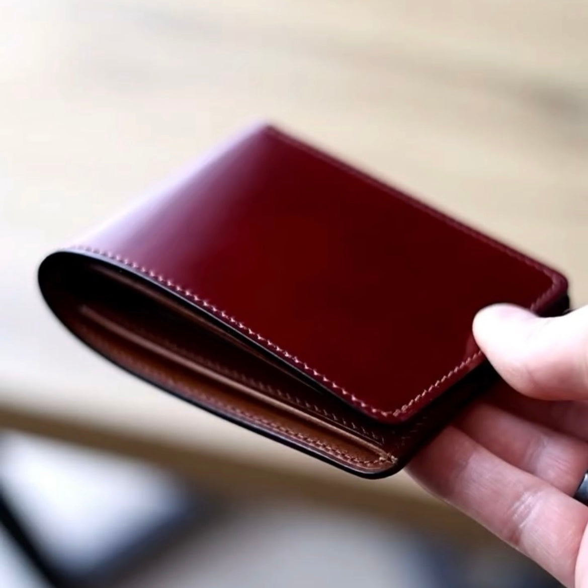 Premium Wine Brush Leather Wallet